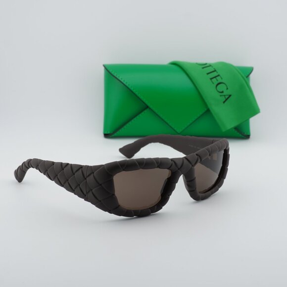 Bottega Veneta BV1303S 007 Square Sunglasses - Brown/Brown main image 9